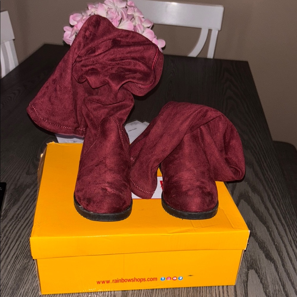 Burgundy Rouge Long Boots